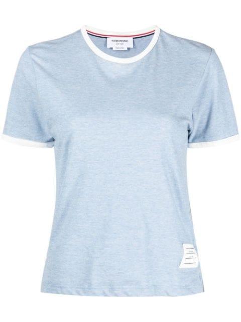 contrast-trim T-shirt by THOM BROWNE