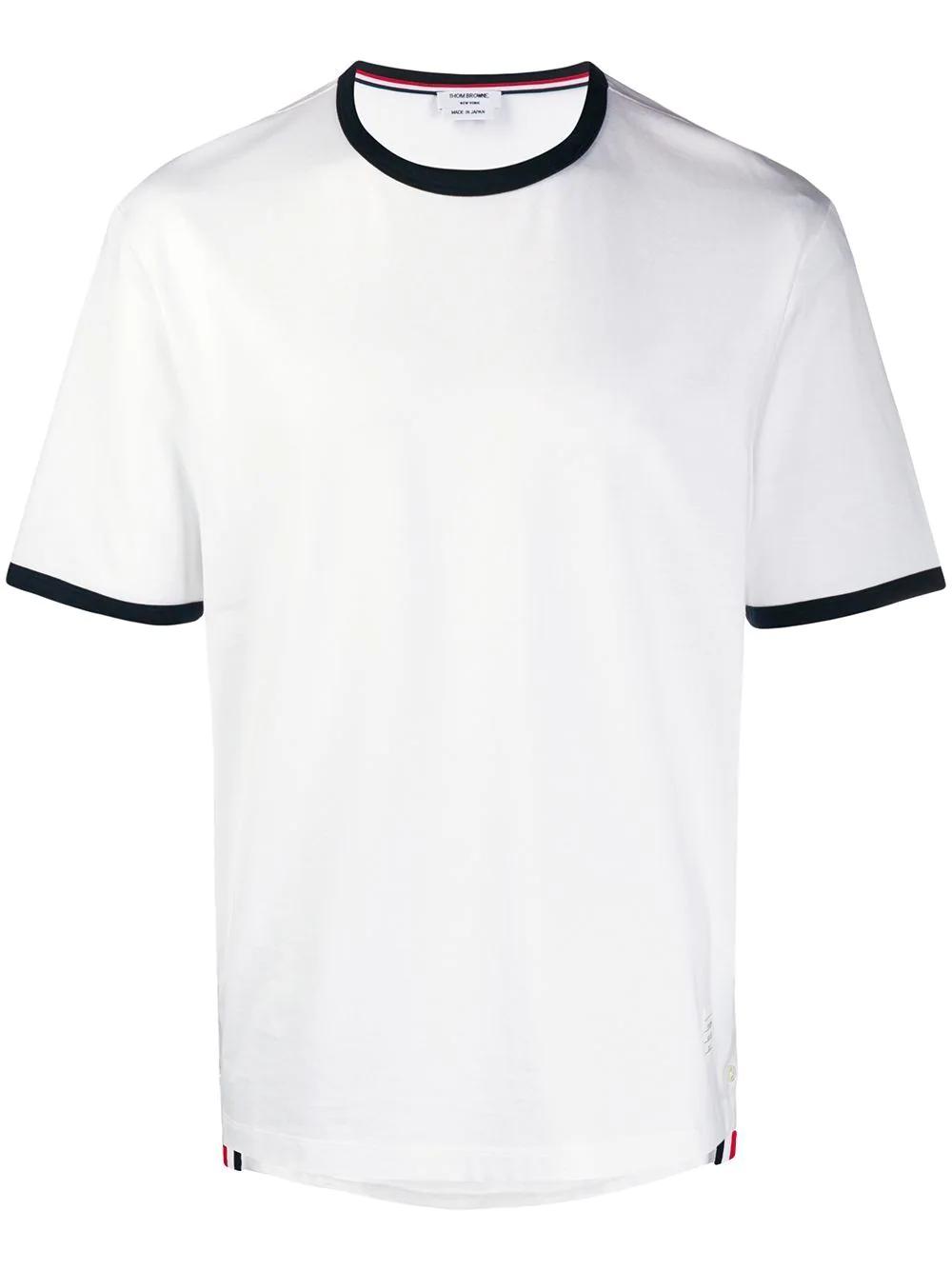 contrasting-trim T-shirt by THOM BROWNE