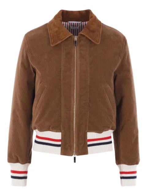 corduroy ribbed-trim jacket by THOM BROWNE