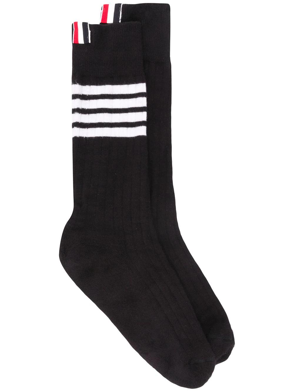 cotton 4-Bar athletic mid-calf socks by THOM BROWNE