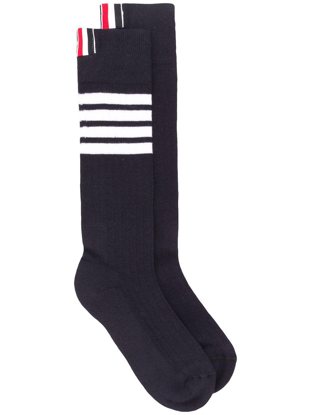cotton 4-Bar athletic mid-calf socks by THOM BROWNE