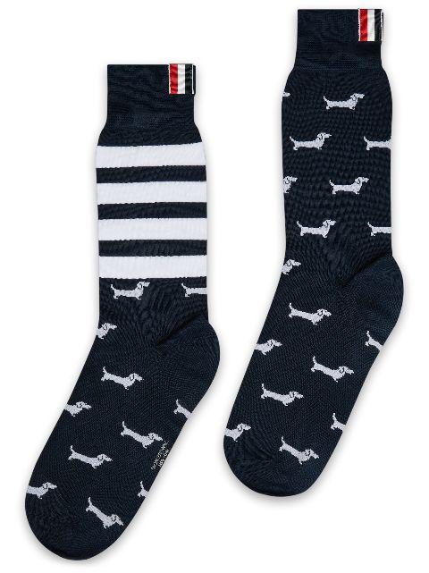 cotton 4-Bar mid-calf socks by THOM BROWNE