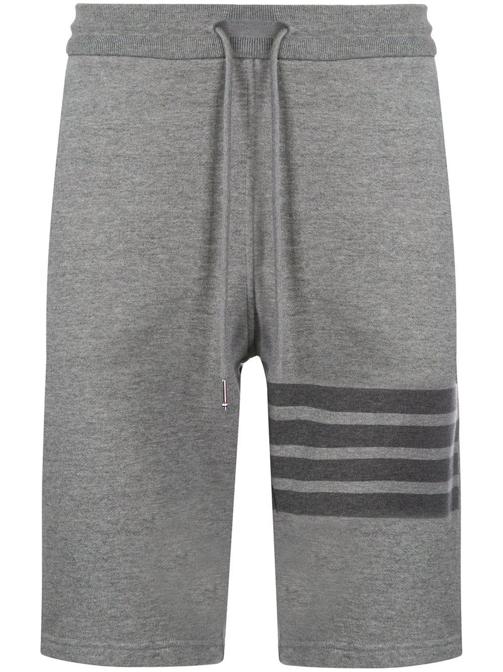 cotton striped track shorts by THOM BROWNE