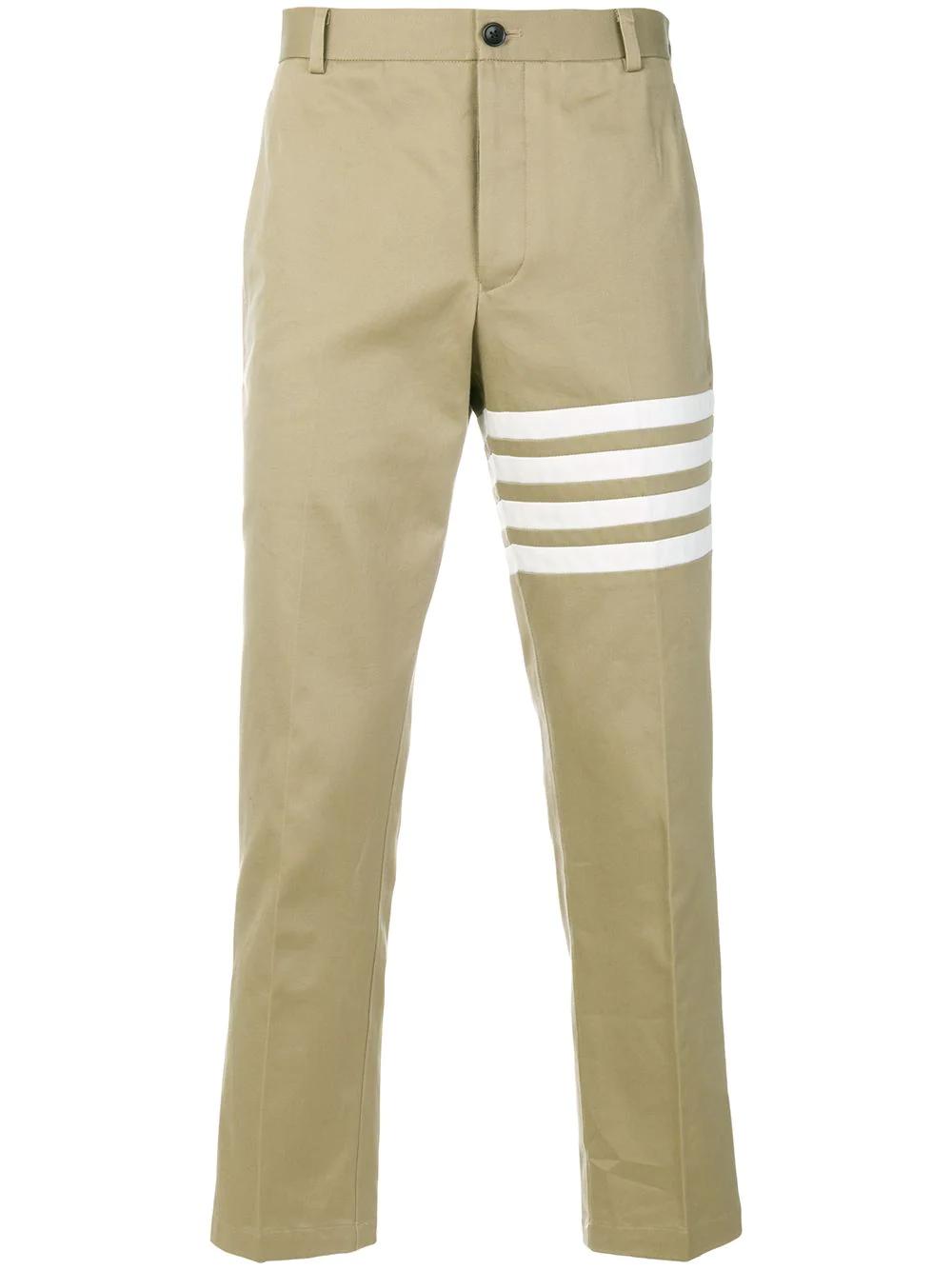 cotton twill 4-Bar unconstructed chino trousers by THOM BROWNE
