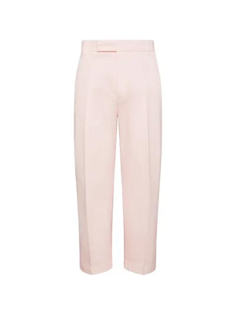 cotton twill utility trousers by THOM BROWNE