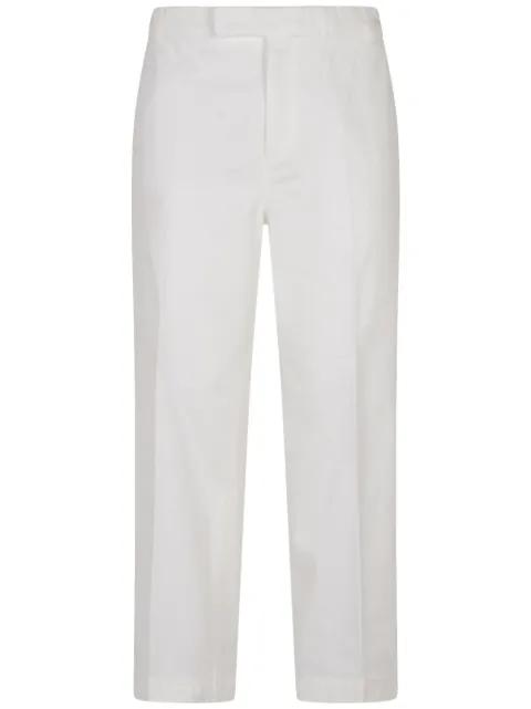 cotton twill utility trousers by THOM BROWNE