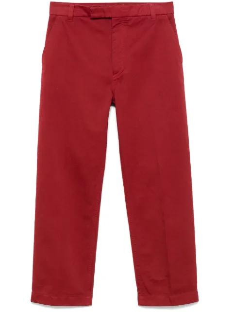 cotton twill utility trousers by THOM BROWNE