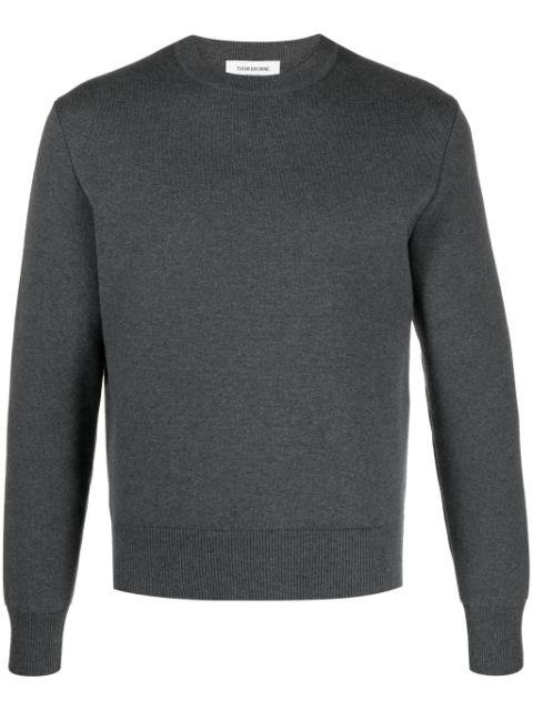 crew-neck cotton jumper by THOM BROWNE