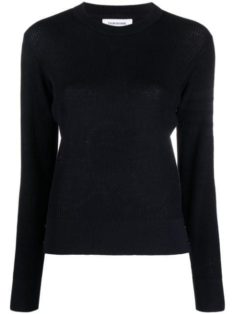 crew-neck virgin wool jumper by THOM BROWNE
