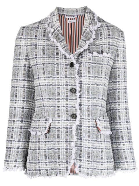 crochet-trim single-breasted blazer by THOM BROWNE