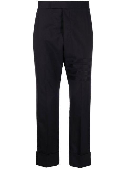 cropped 4-Bar Stripe wool trousers by THOM BROWNE