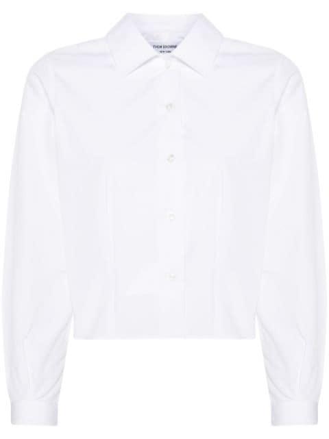 cropped cotton shirt by THOM BROWNE