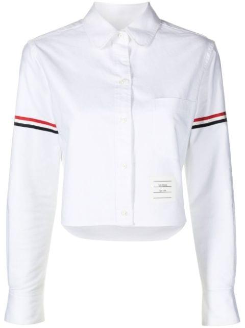 cropped cotton shirt by THOM BROWNE