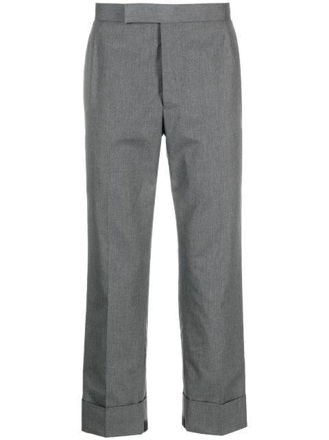 cropped straight-leg trousers by THOM BROWNE