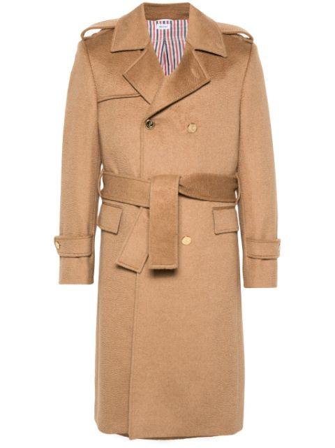 double-breasted coat by THOM BROWNE