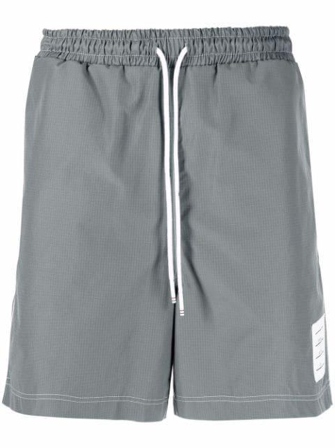 drawstring-waist track shorts by THOM BROWNE