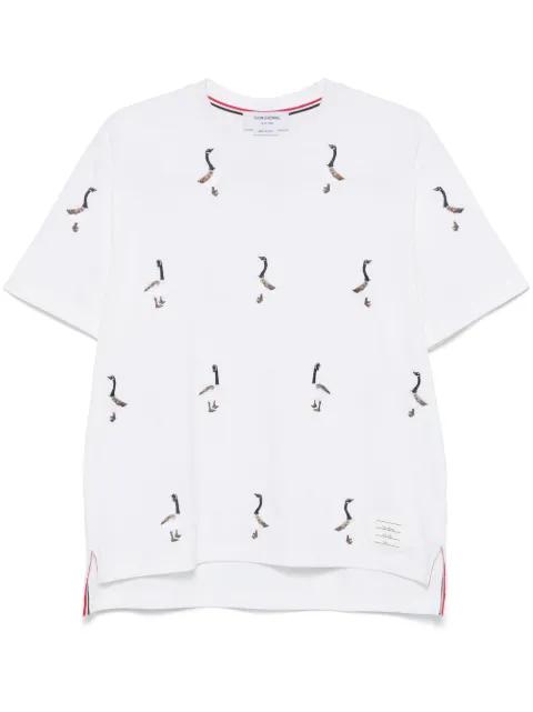 embroidered-motif T-shirt by THOM BROWNE
