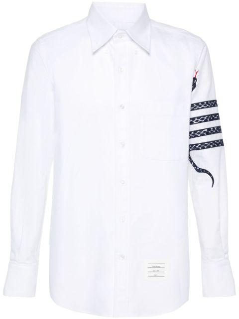 embroidered-snake cotton shirt by THOM BROWNE