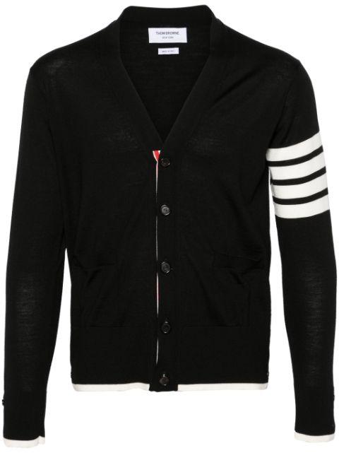 fine merino wool 4-Bar relaxed fit cardigan by THOM BROWNE