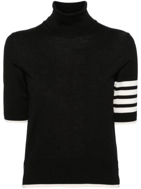 fine merino wool 4-bar relaxed fit turtleneck by THOM BROWNE