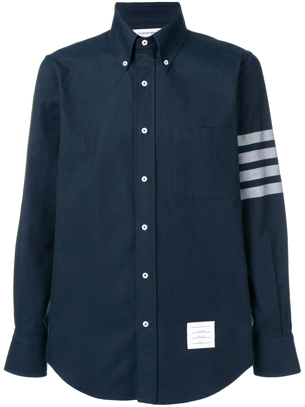 flannel 4-bar long-sleeve shirt by THOM BROWNE