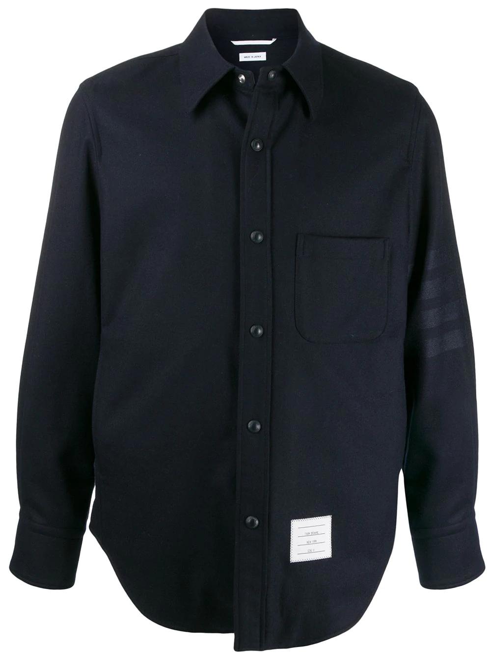 flannel tonal 4-Bar shirt jacket by THOM BROWNE