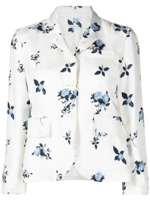 floral-print silk blazer by THOM BROWNE
