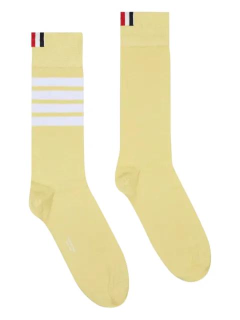 four-bar striped mid-calf socks by THOM BROWNE