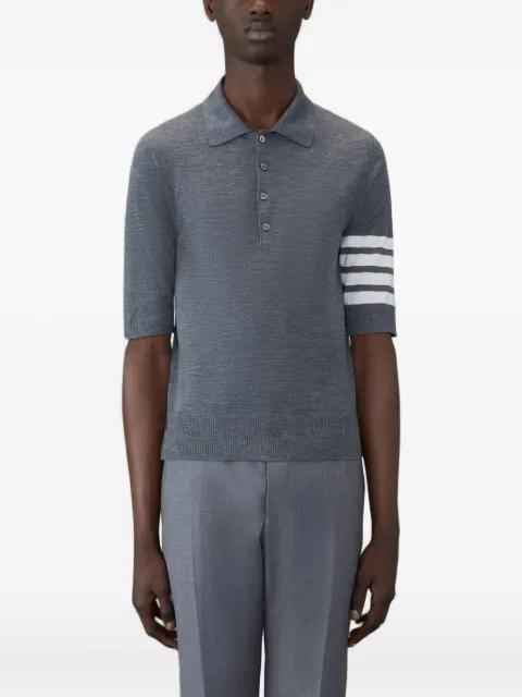 four-stripe short-sleeve polo shirt by THOM BROWNE
