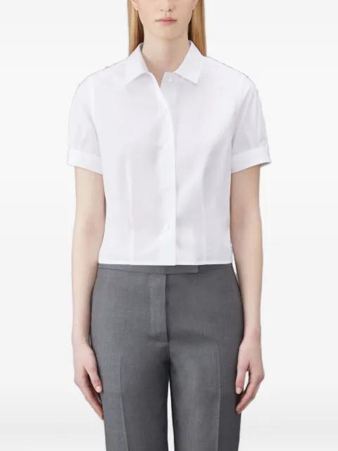 french-cuff cropped shirt by THOM BROWNE