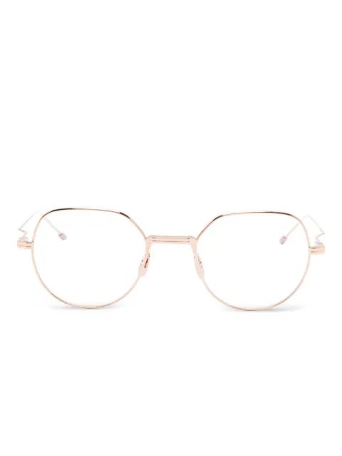 geometric-frame glasses by THOM BROWNE