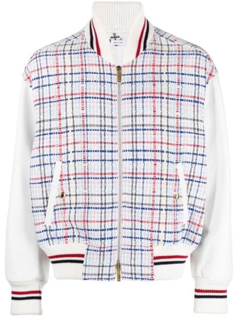 gingham-check bomber jacket by THOM BROWNE