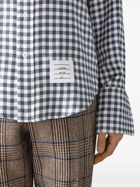 gingham-check silk shirt by THOM BROWNE