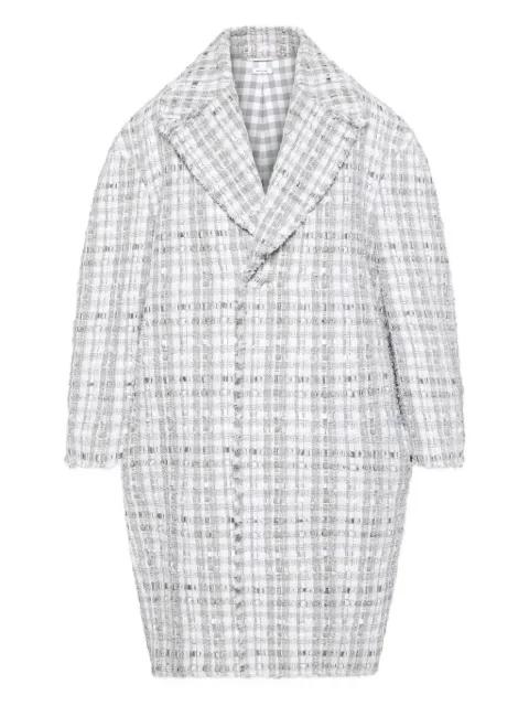 gingham-check tweed coat by THOM BROWNE