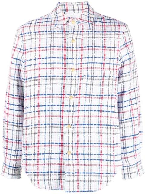 gingham check tweed overshirt by THOM BROWNE