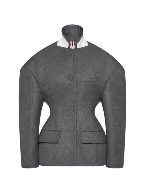 grey fitted jacket by THOM BROWNE