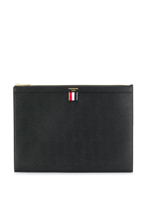 grosgrain ribbon-trim pouch by THOM BROWNE