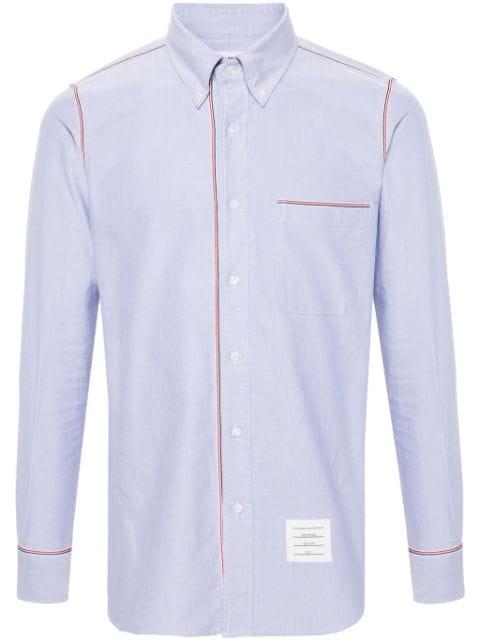 grosgrain-trim cotton shirt by THOM BROWNE