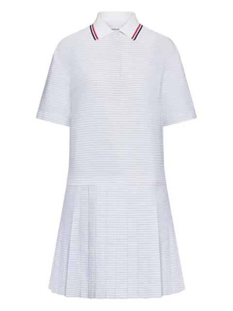 hairline 4-Bar pleated polo mini dress by THOM BROWNE