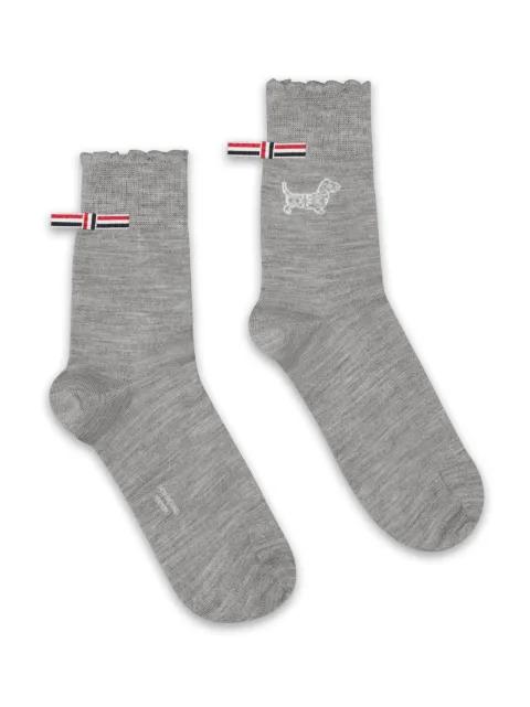 hector-detail stripe trim socks by THOM BROWNE