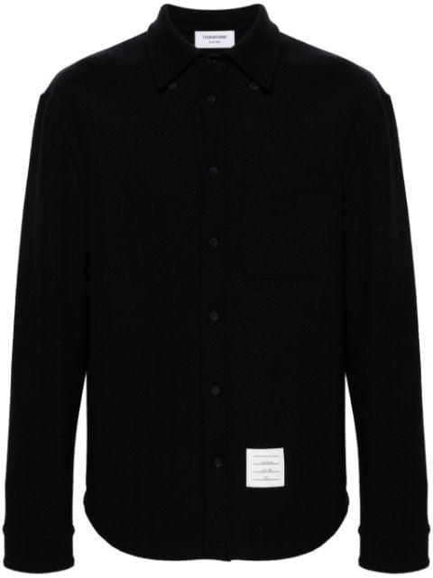 herringbone cotton overshirt by THOM BROWNE