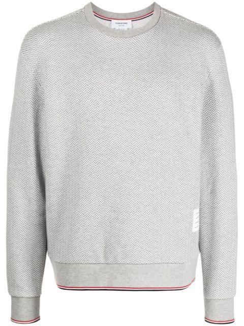herringbone pattern sweater by THOM BROWNE