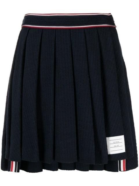 high-low pleated skirt by THOM BROWNE