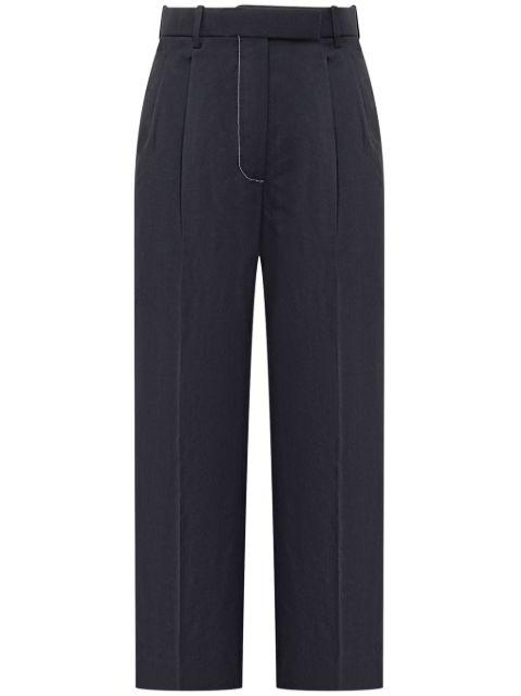 high-waisted straight trousers by THOM BROWNE