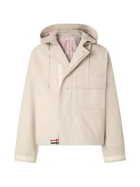 hoodied chest-pocket jacket by THOM BROWNE