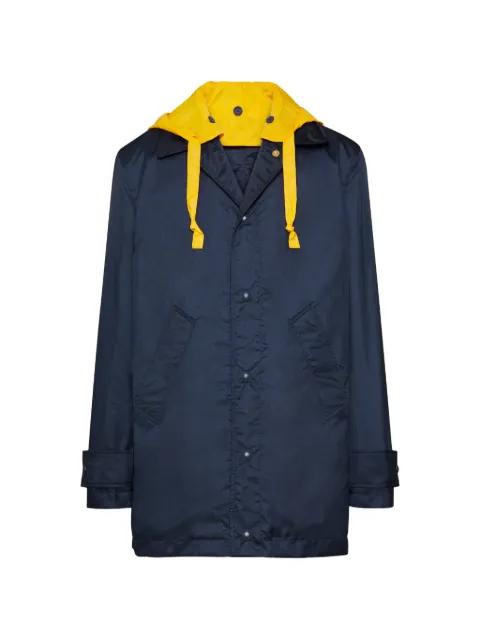hoodied ripstop coat by THOM BROWNE