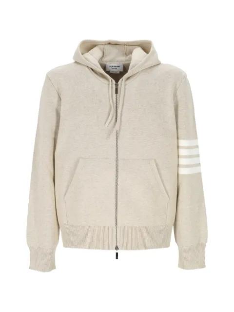 hoodied stripe cotton sweater by THOM BROWNE