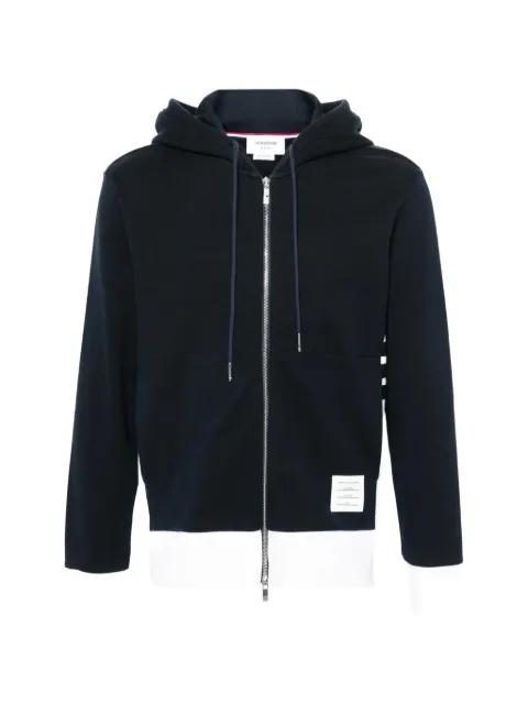 hoodied zip-up hoodie by THOM BROWNE