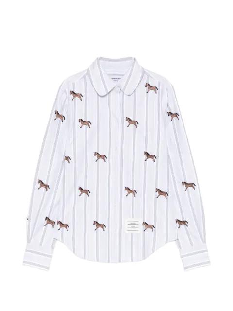 horse-embroidered shirt by THOM BROWNE