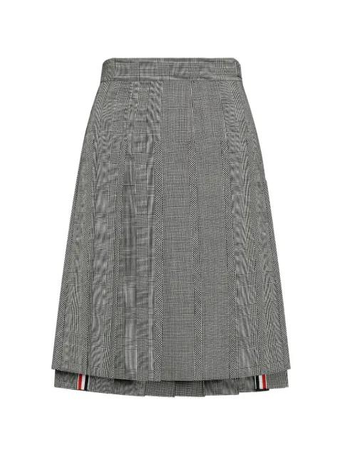 houndstooth-pattern pleated midi skirt by THOM BROWNE
